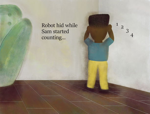 Hide and seek robot illustration 2
